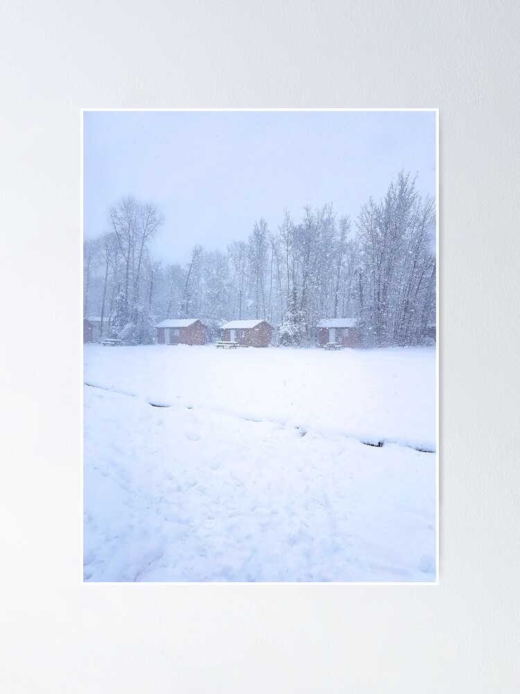 Alternate view of Winter Camp - cabins in the snow Poster