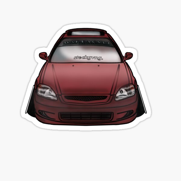 2 Piece Stanced Not Bought JDM Camber Gang Fitment Low Vinyl Decal Sticker WHITE