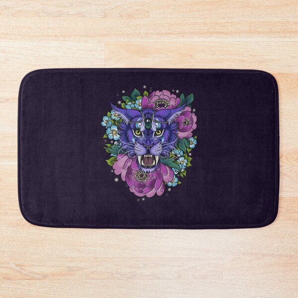 Item preview, Night elf druid cat portrait with flowers  designed and sold by katmewkitty.