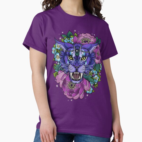Vista previa del artículo con la obra «Retrato de gato druida elfo nocturno con flores», diseñado y vendido por katmewkitty.
