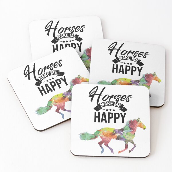 Item preview, Horses make me happy! designed and sold by Cutebutfunny.