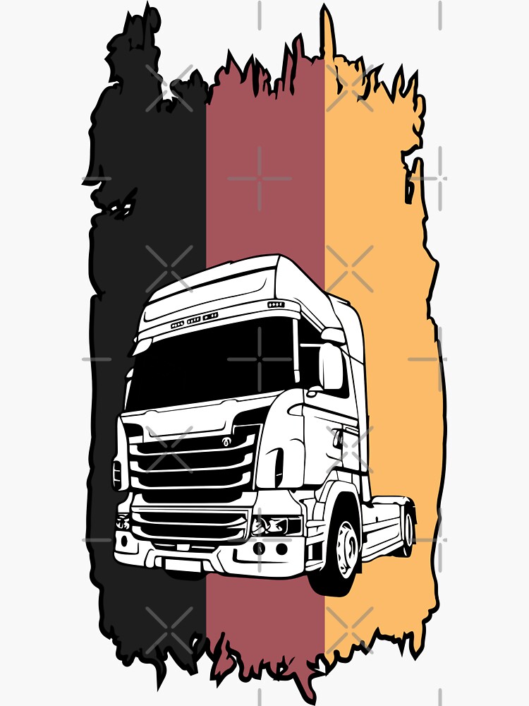 Sticker mit LKW Fahrer Fernfahrer Deutscher Cool Lustig Geschenk Spruch  von tshirtconcepts