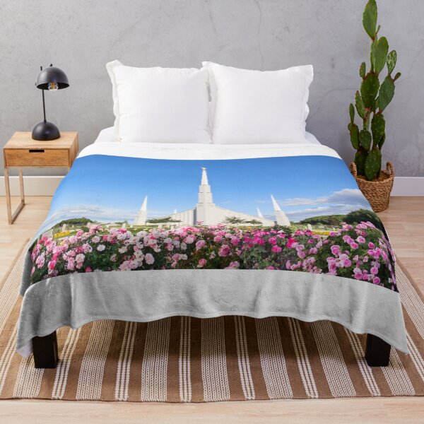 Item preview, Boise Idaho Temple Morning Roses 30x20 designed and sold by Ken Fortie.