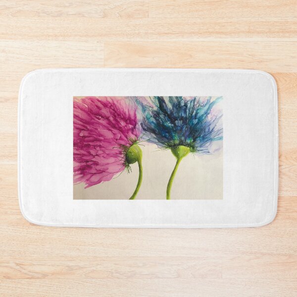 Item preview, A pair of vibrant wind blown alcohol ink flowers.  designed and sold by Gill Barrett Art.