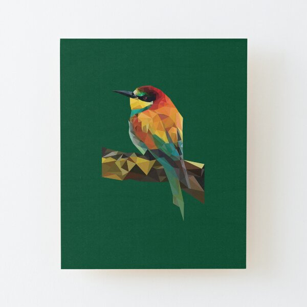 Colorful Bee Eater Bird (No Background) Wood Mounted Print