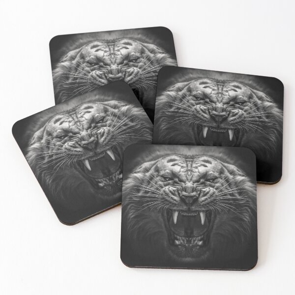Item preview, wild Tiger face black and white  designed and sold by Mk5studio.