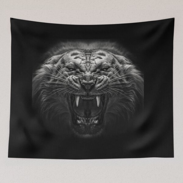 Item preview, wild Tiger face black and white  designed and sold by Mk5studio.
