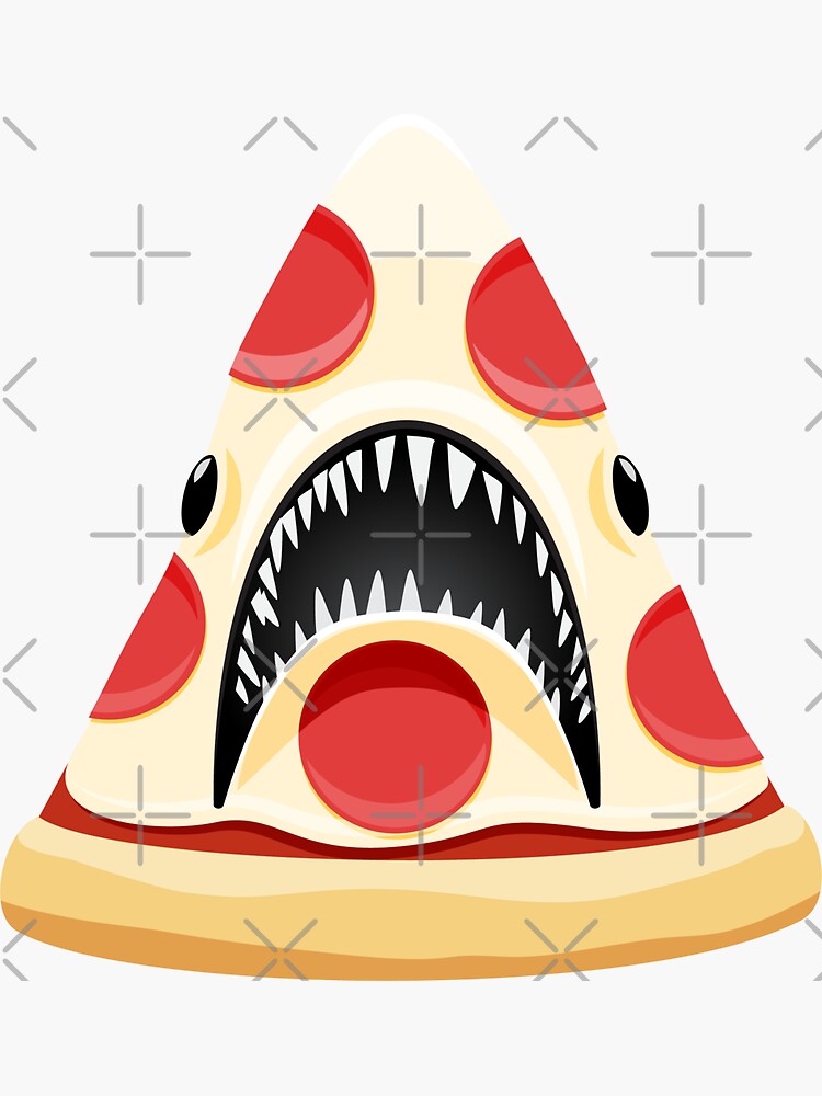 "Pizza Sharks! Shark Pizza" Sticker for Sale by littlearrow Redbubble