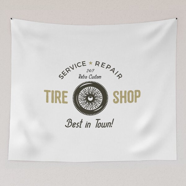 Item preview, Retro Custom Tire Shop designed and sold by roc21.