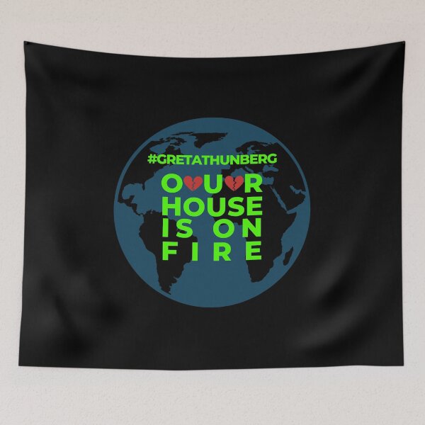 Item preview, House on Fire Planet Earth Help Climate Strike Nature Future Natural Enviroement Cute Funny Gift Idea designed and sold by EpsilonEridani.