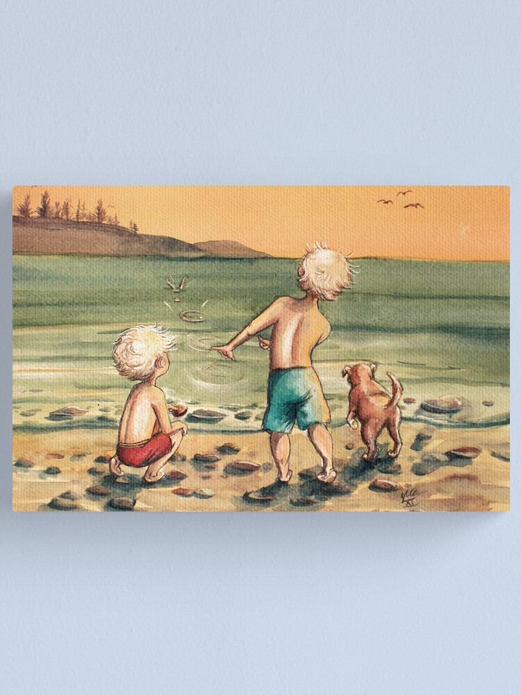 Thumbnail 1 of 3, Canvas Print, Skipping Stones designed and sold by Artsez.