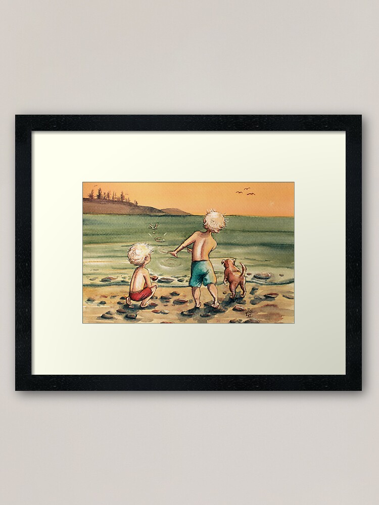 Thumbnail 1 of 7, Framed Art Print, Skipping Stones designed and sold by Artsez.