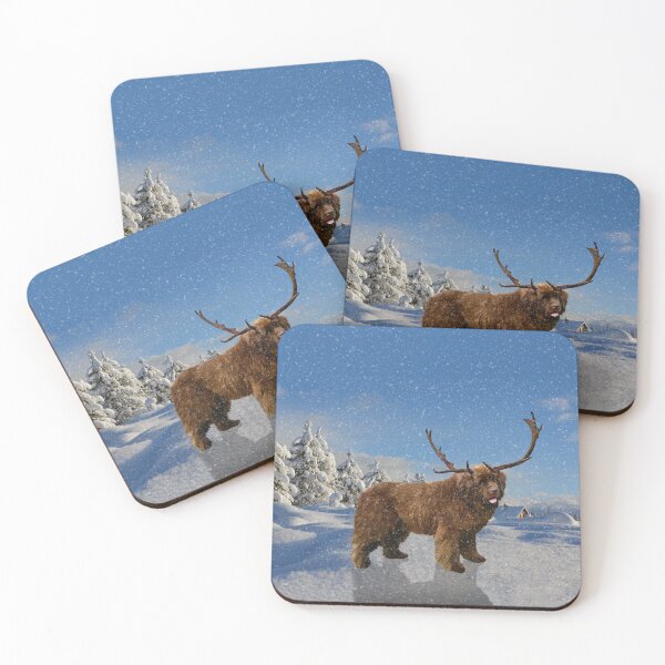 Item preview, Brown Newfie Reindeer in the Snow designed and sold by Christine Mullis.