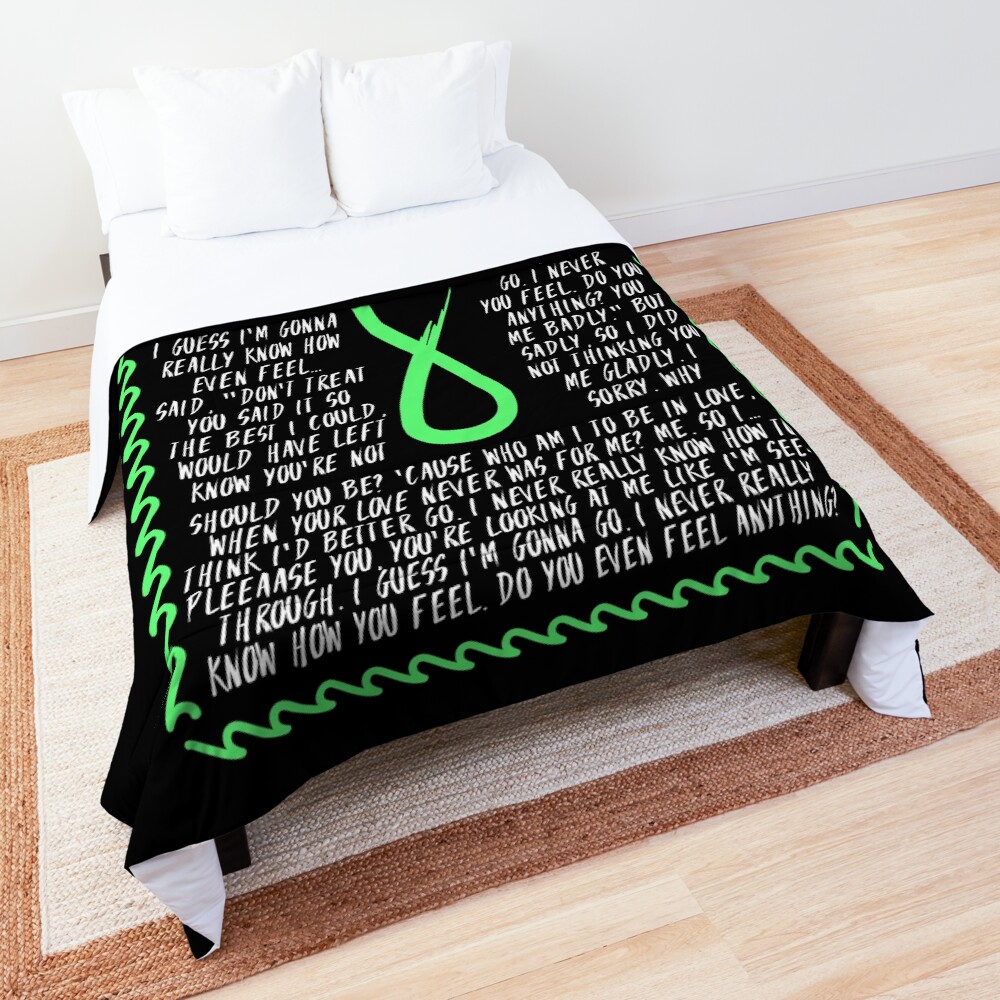 Billie Eilish 8 All Lyrics Comforter By Astropop312 Redbubble