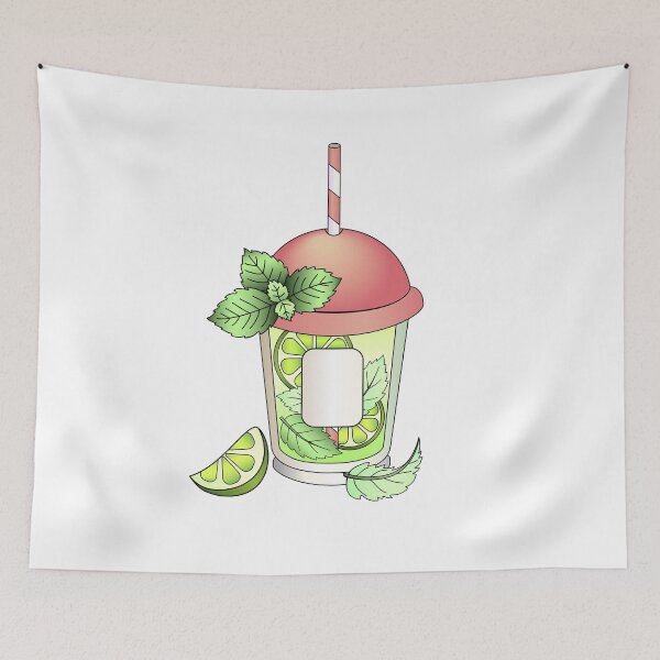 Item preview, Mojito in a glass with a lid and a drinking pipe. designed and sold by DisaAnna.