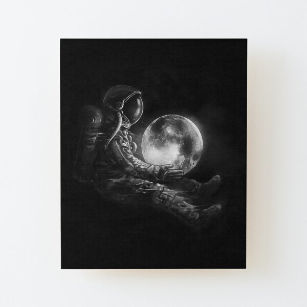 Moon Play Wood Mounted Print