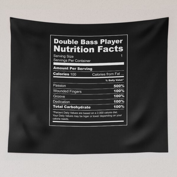 Item preview, Double Bass Player Nutrition Facts designed and sold by Músico Ilustre.