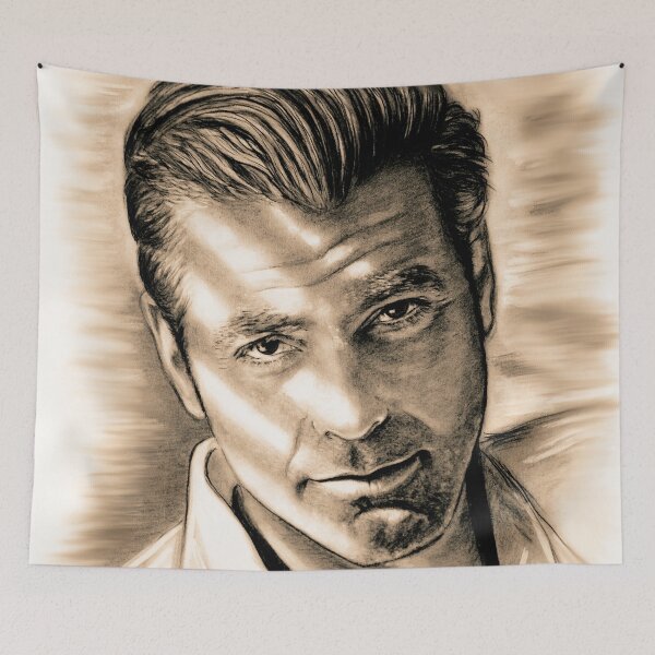 Item preview, Clooney portrait drawing antique designed and sold by GittaG74.