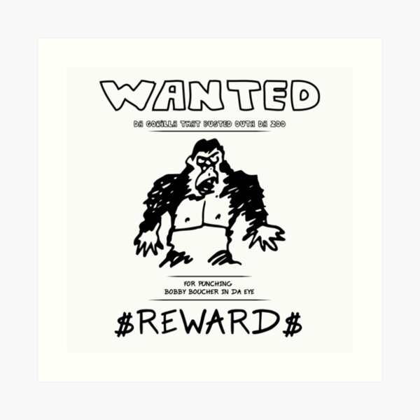 Wanted Gorilla - The Waterboy - Light Art Print