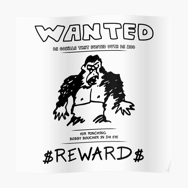 Wanted Gorilla - The Waterboy - Light Poster