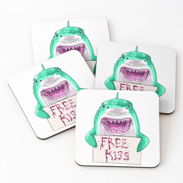 Item preview, Free kiss funny shark designed and sold by Babmk.