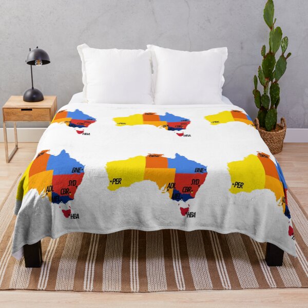 Item preview, Colorful Australian map featuring IATA capital city codes designed and sold by InVisibleColors.