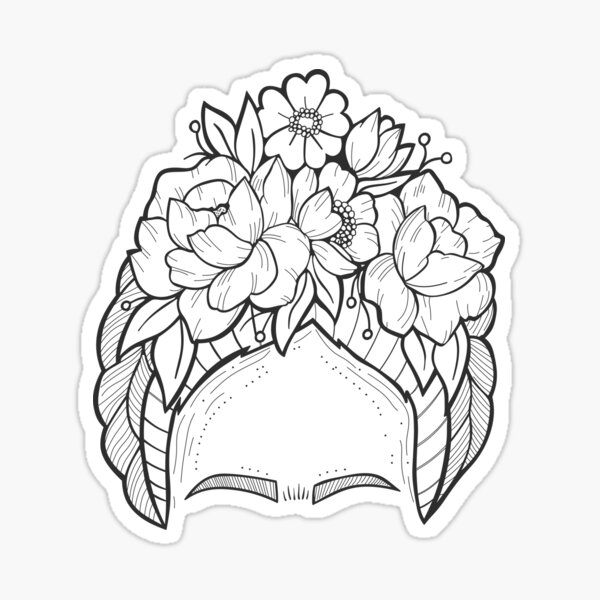 Frida Flores Black and White Sticker