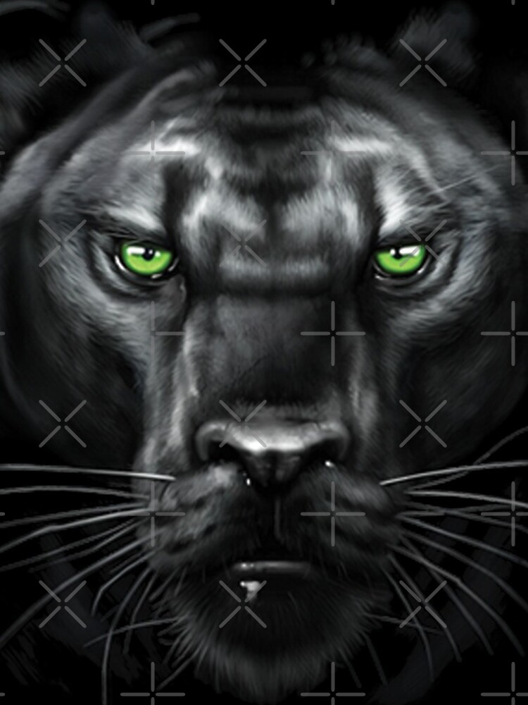 Graphic Black Panther with Green Eyes Face iPhone Case for Sale