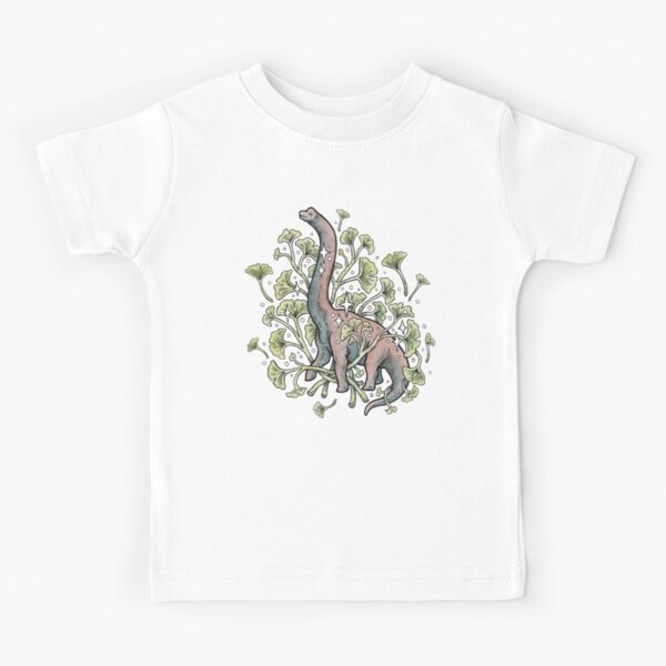 Brachio Ginkgo | Palette de couleurs calme | Art botanique de dinosaure T-shirt enfant