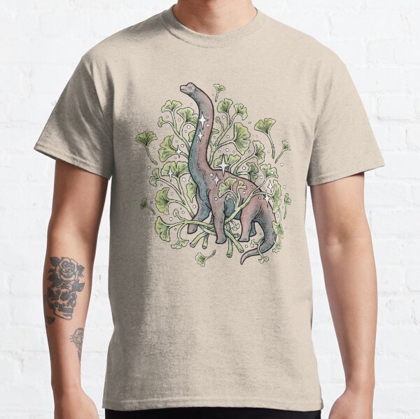 Brachio Ginkgo | Palette de couleurs calme | Art botanique de dinosaure T-shirt classique
