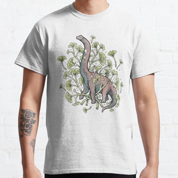 Brachio Ginkgo | Calm Color Palette | Dinosaur Botanical Art Classic T-Shirt