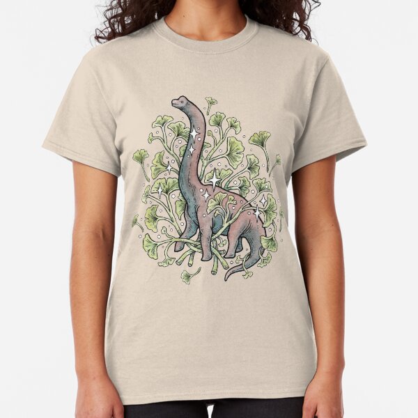 Brachio Ginkgo | Calm Color Palette | Dinosaur Botanical Art Classic T-Shirt