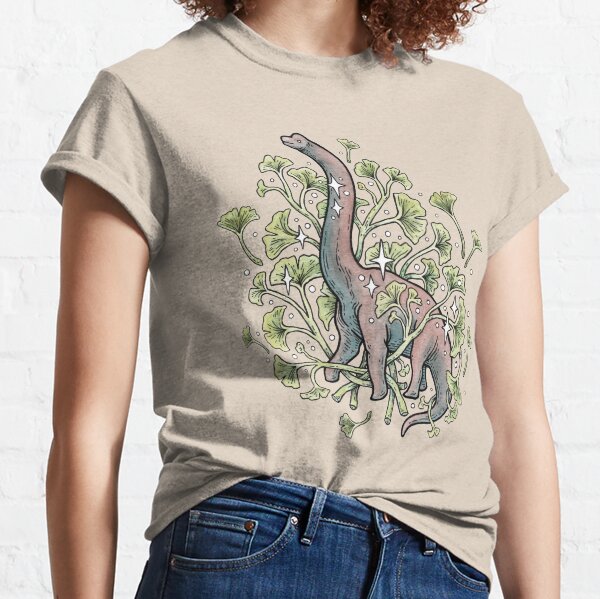 Brachio Ginkgo | Calm Color Palette | Dinosaur Botanical Art Classic T-Shirt