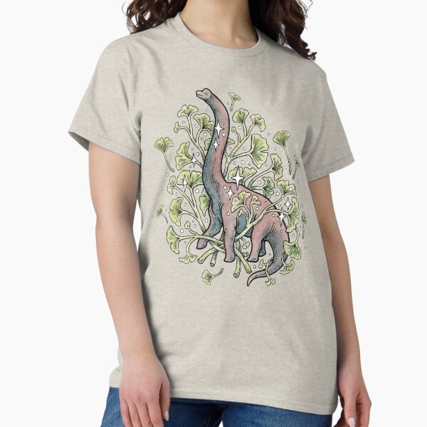 Item preview, Brachio Ginkgo | Calm Color Palette | Dinosaur Botanical Art designed and sold by OMEGAFAUNA.