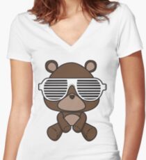 Boss Bear Women's Fitted V-Neck T-Shirt