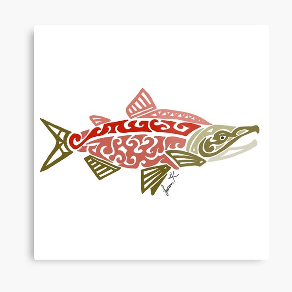 The Salmon of Knowledge  Trout art Fly fishing art Native art