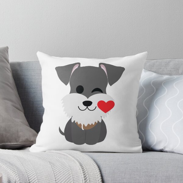 Item preview, Schnauzer Dog Emoji Flirting and Blowing Kiss designed and sold by teeandmee.