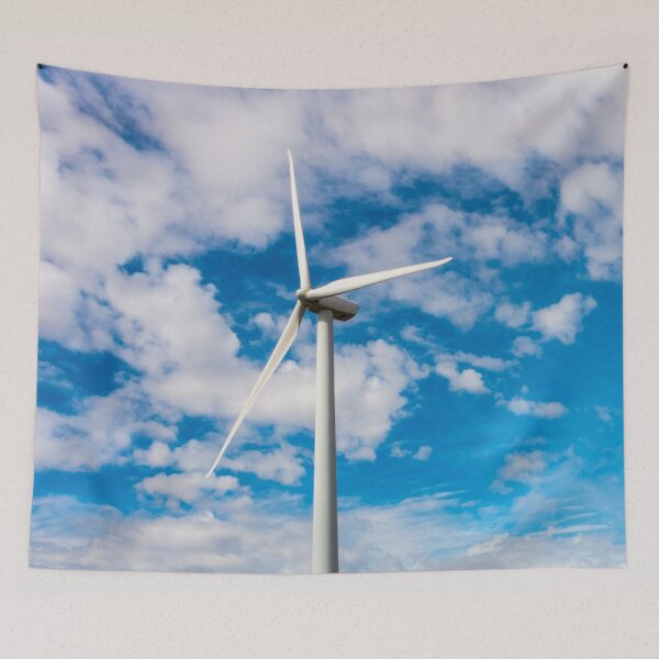 Item preview, Wind Turbine Against Cloudy Blue Sky designed and sold by srgreen.
