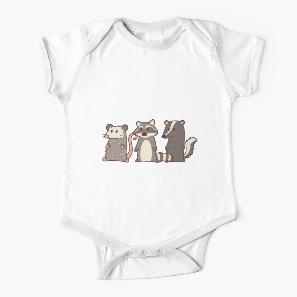 raccoon, opossum & skunk woodland friends Baby One-Piece