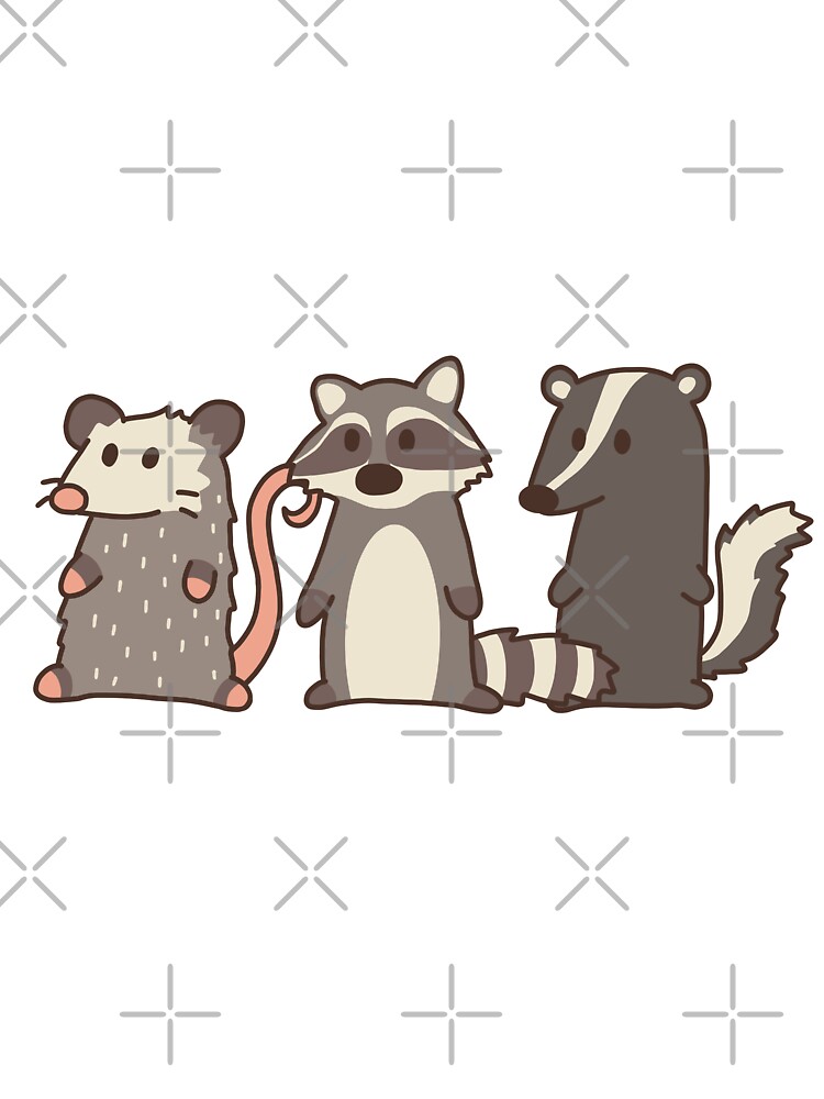 Thumbnail 2 of 2, Baby One-Piece, raccoon, opossum & skunk woodland friends designed and sold by sivelobanova.