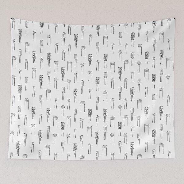 Item preview, Capacitors - Black on White designed and sold by Hodgepodge Bricolage.