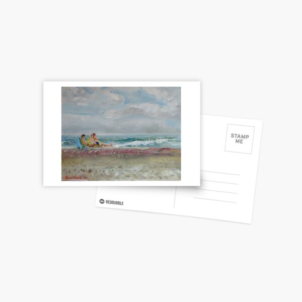 Fire Island - the sea with sunbathers Postcard