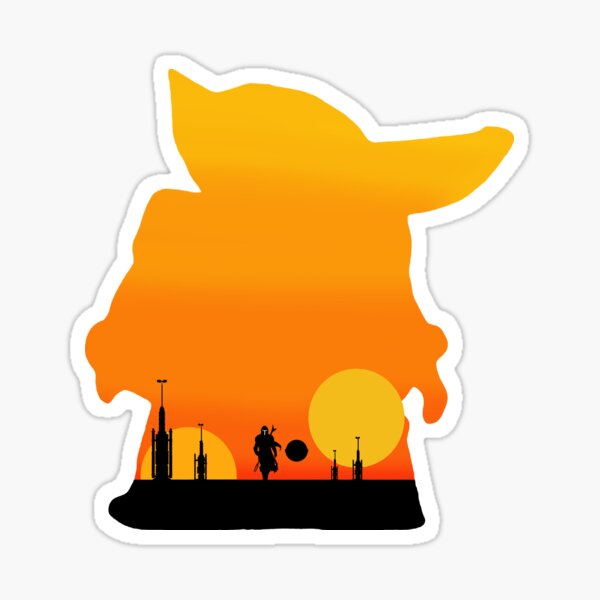 silhoute sunset Sticker