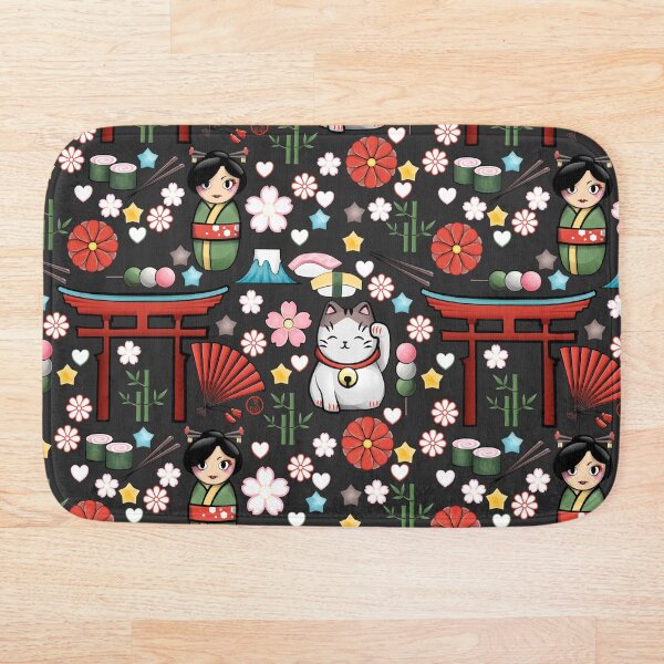 Item preview, Myriade de Japonais en gris oscuro - Gran cantidad de motivos japoneses kawaii designed and sold by SamInJapan.