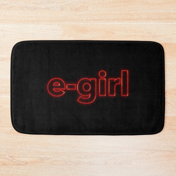 Item preview, e-girl text red glow aesthetic print black  designed and sold by Uniskull.