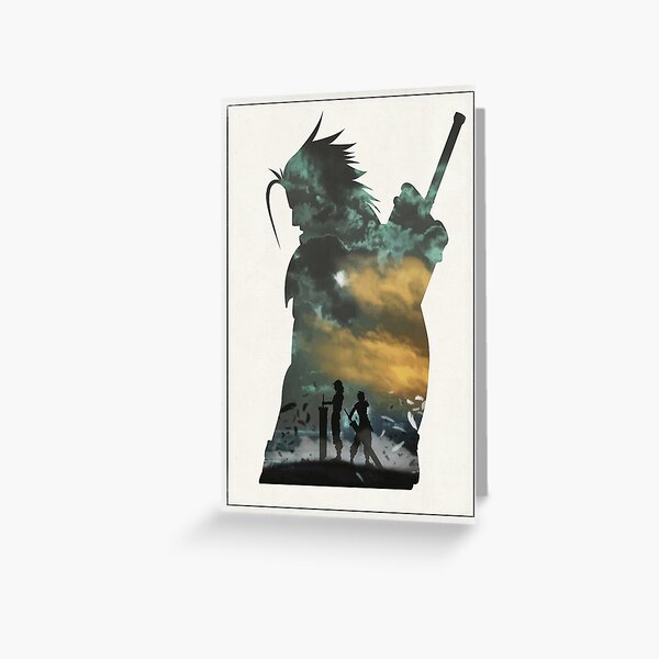 Item preview, Final Fantasy 7 VII Zack and Cloud Minimalist Art designed and sold by Be More Shonen |  Chris Minney.