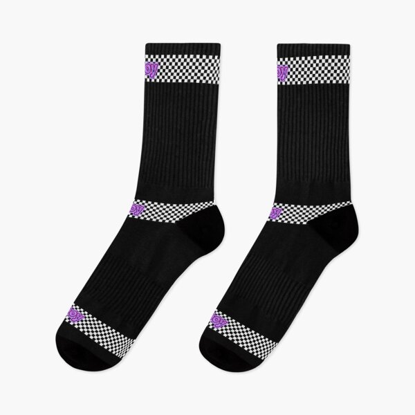 Item preview, e-boy checkered black and white aesthetic text purple glow aesthetic print black  designed and sold by Uniskull.