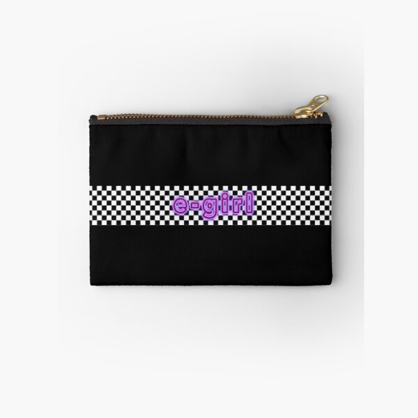 Item preview, e-girl checkered black and white aesthetic text purple glow aesthetic print black  designed and sold by Uniskull.