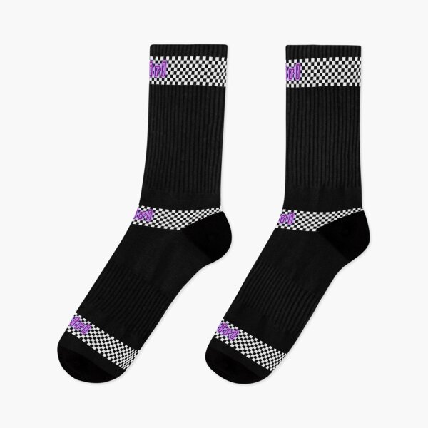 Item preview, e-girl checkered black and white aesthetic text purple glow aesthetic print black  designed and sold by Uniskull.