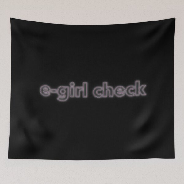 Item preview, e-girl check aesthetic text purple glow aesthetic print black  designed and sold by Uniskull.